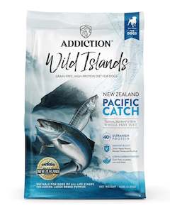 Allergy Food: Addiction Wild Islands Pacific Catch, High Protein, Salmon, Mackerel & Hoki-First Whole Prey Dry Dog Food