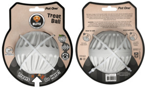 Toys: Blitz Rubber Treat Ball for Dogs