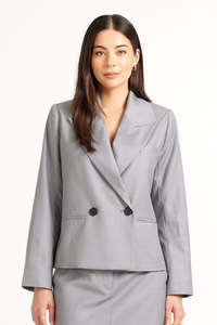 Coats Jackets: Crop Blazer | Silver