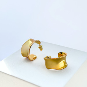 Textured Hoop Earrings | Gold