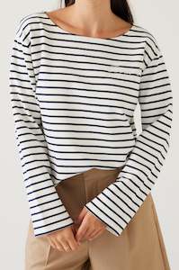 Sample Sale: Satellite Tee | Navy Stripe