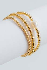 Tuesday Accessories: Bead Pearl Bracelet | Gold