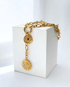 O-Link Chain Necklace | Gold Evil Eye
