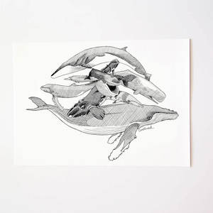 Whales Collection: Whales Art Print