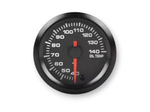 Performance: Oil Temp Gauge (40-140C) 52mm Single Display - Electronic - Multi Color