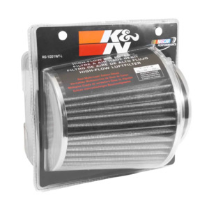 K&N Highflow Universal Pod Filter - 3" , 3.5" , 4" White/Grey
