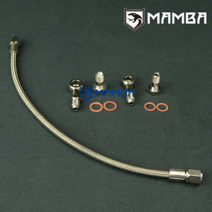 All: Mamba Turbocharger Oil Feed Line 4G63T Mitsubishi EVO 1~9 w/ Garrett GT30R GT35R Ball Bearing