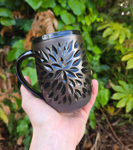 Products: Obsidian Mug - Carved Awhi Ceramics
