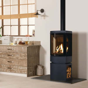 Gas Fires Heaters: Gazco Loft Freestanding Kit with Log Store