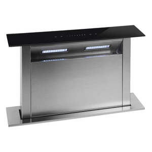 Rangehoods: Parmco 600mm Black Glass Rear Riser Downdraft with Touch Control DD-600RR-G