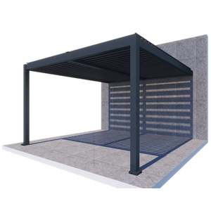 Louvre Roofs Patio Covers: ShadeTec 4m x 4m Louvre Wall Mounted System