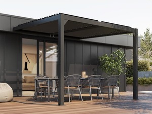Louvre Roof System Wall Mount 3m x 3m Charcoal