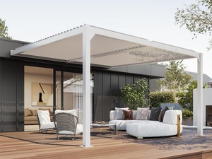Louvre Roof System Wall Mount 4m x 4m White