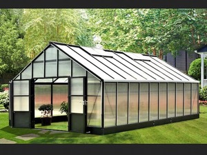 Sheds Cabins: Evergreen Pro Greenhouse 17ft x 24ft Black