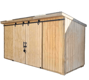 XL Storage Shed 4.8m x 1.8m - Kitset, Double Barn Door