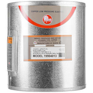 Water Heating: Rheem 40l Low Pressure Underbeanch Hot Water Cylinder