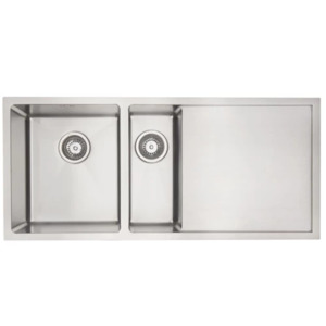 Mercer DV402-R Salisbury 1 & 1/4 Double Bowl & Drainer - Right Hand