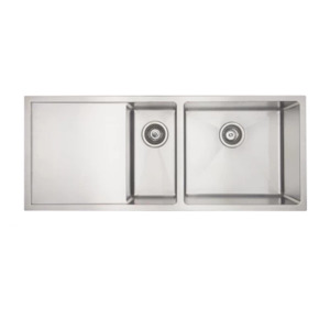 Sinkware: Mercer DV403-L Sheffield 1 & 1/4 Double Bowl & Drainer - Left Hand