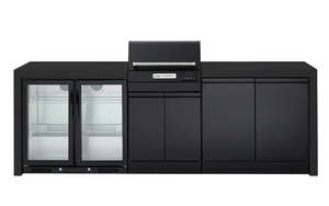 Outdoor Kitchens 1: Crossray TCEK-11 eXtreme Electric Outdoor BBQ Kitchen with Double Door Fridge
