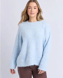 Foxwood: Foxwood Flint Knit Crew - Ice Blue