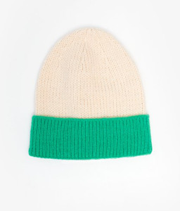 Antler- Kids Beanie - Green & Oat