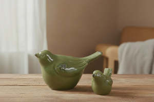 Homewares: Ceramic Bird - Olive Green