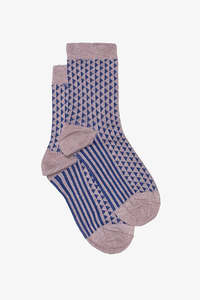 Womens Socks: Antler - Sock - Stripe & Triangles