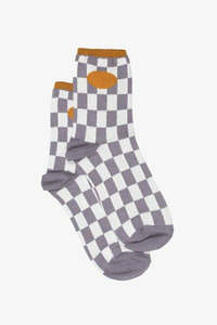 Womens Socks: Antler - Sock - Checkerboard