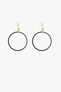 Antler - Gold & Black Circular Earrings