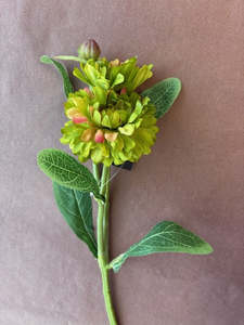 Pots Plants Foliage: Artisan Florals - Artificial Lime Green Zinnia