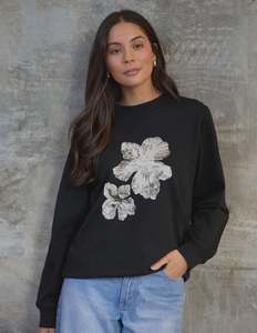 Stella + Gemma - Black Cocoa Blooms Sweat Shirt
