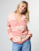 Stella + Gemma Stripe Cardigan Canyon Rose
