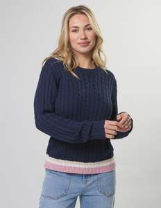 Stella & Gemma Cable Crew Navy