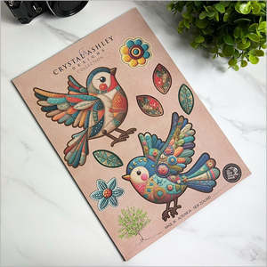 Crystal Ashley - Pop Out Patchwork Birds Wall Art