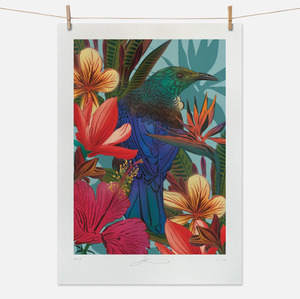 Flox - Tūī & Hibiscus Boutique Print A3