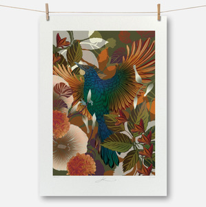 Artwork: Flox - Autumnul Tūī Boutique Print A4