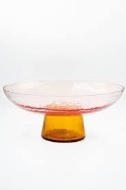 Glassware: Pedestal Bowl Large Rose/Amber