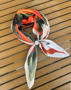 Scarf: Antler - Pleated Pearl Fasten Neck Tie / Wild Horses