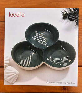 Cheese Board: Ladelle - Christmas Evergreen 3 Pod Bowl
