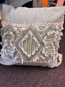 Cushions: S&R - Tsani Green Tassel Cushion