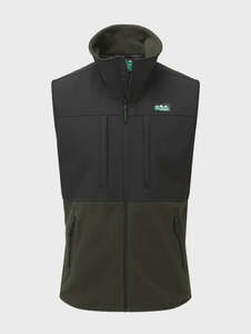Menswear: Ridgeline | Hybrid Fleece Vest | Olive & Black
