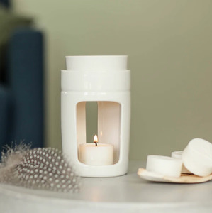 Candles Fragrances: Living Lights | Soy Melt Burner | White