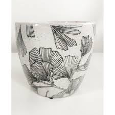 Homewares: Black and White Ginkgo Pot