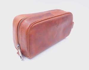 Accessories: Second Nature Leather | Leather Accessory Bag | Antique Tan