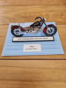 Cards By Flora | Boys & Their Toys | 3D Motorbike