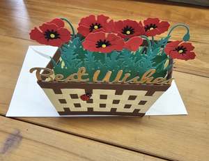 Cards By Flora | Best Wishes Card | Poppies