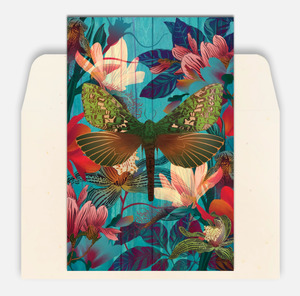 Flox: Pūriri Moth & Floral Greeting Card
