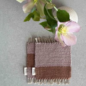 Homewares: Loom Studio. Soft Lavender Stripe Wool Woven Set of 2