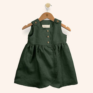 Girls Dress: Emmeline Pinny - Forest