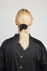 Made In Te Whanganui A Tara: Joust flourishing mini scrunchie - Black
